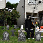 6ct Large Tombstones Halloween Decor Yard Signs with Stakes