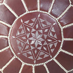 Genuine Leather Pouf Cover