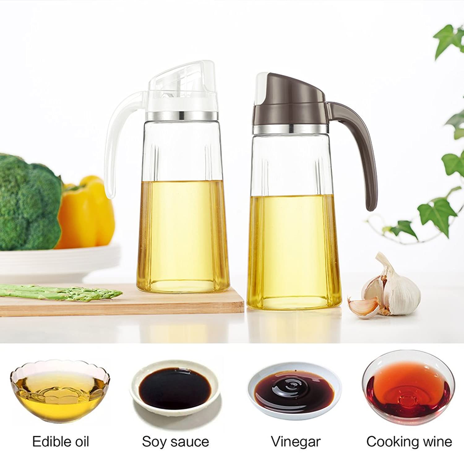 FARI Olive Oil Dispenser Bottles, Automatic Opening and Closing