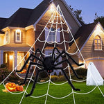 200'' Triangular Spider Web+47'' Giant Fake Spiders