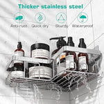 3-Pack Corner Adhesive Shower Caddy with Soap Holder and 12 Hooks