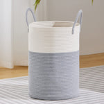 Tall Woven Rope Storage Basket For Dirty Clothesblankets Toys