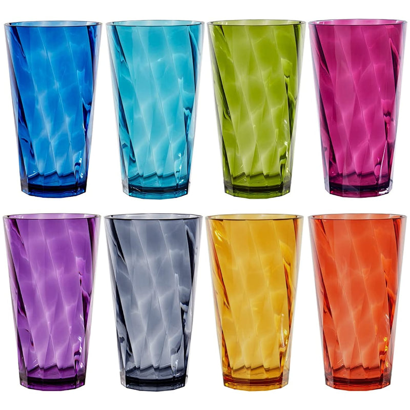 Plastic Stackable Water Tumblers In Jewel Tone Colors