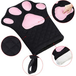 Cat Design Heat Resitant Quilted Cooking Cotton Lining Pot Holder Gloves