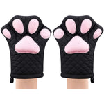 Cat Design Heat Resitant Quilted Cooking Cotton Lining Pot Holder Gloves