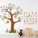 3 Sheets Animal Alphabet And Numbers Tree Wall Decals Abc Letters And S Numbers Peel And Stick Wall Stickers For Kids Bedroom Living Room Classroom Decorations