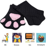 Cat Design Heat Resitant Quilted Cooking Cotton Lining Pot Holder Gloves