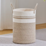 Tall Woven Rope Storage Basket For Dirty Clothesblankets Toys