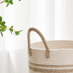 Tall Woven Rope Storage Basket For Dirty Clothesblankets Toys