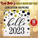 2023 Black Gold Silver New Year Dinnerware Party Bundle For 8