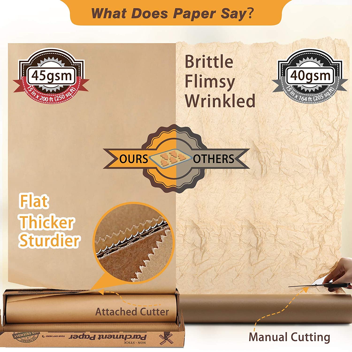 Unbleached Parchment Paper for Baking, 15 in X 200 Ft, 250 Sq.Ft, Baking  Paper