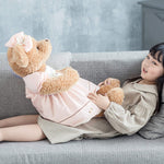 Oitscute Big Baby Teddy Bear With Cloth Cute Stuffed Soft Toy 25 Pink Brown