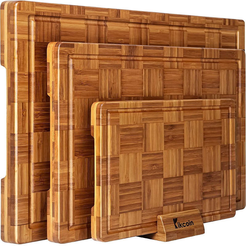 Extra Large Bamboo Cutting Boards, (Set Of 3) Chopping Boards With Juice  Groove Bamboo Wood Cutting Board Set Butcher Block
