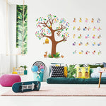 3 Sheets Animal Alphabet And Numbers Tree Wall Decals Abc Letters And S Numbers Peel And Stick Wall Stickers For Kids Bedroom Living Room Classroom Decorations