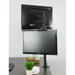 Vivo Dual Computer Monitor Desk Mount Stand Vertical Array For 2 Screens Up To 27 Inches Stand V002R