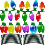 72 Pieces Christmas Car Refrigerator Decorations 24 Reflective Bulb Light Shaped Magnets 48 Magnetic Wires Ornaments Set Xmas Holiday Cute Decor